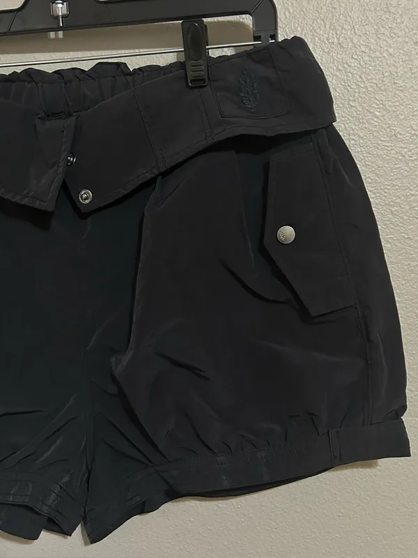 Free People Black Convertible Balloon Baggy Utility Shorts Women’s Size Small - Image 5