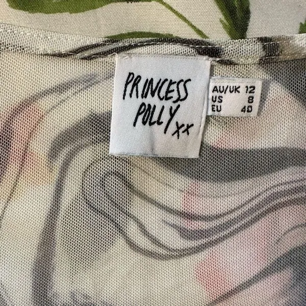 Princess Polly PRESSMAN TOP WHITE / BLACK cropped women's size 8 - Image 3