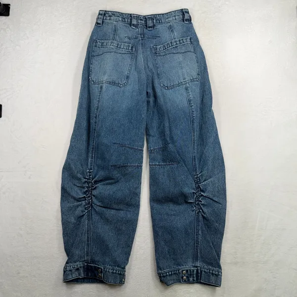 BDG 24 Elise Barrel Jean Blue High Rise Balloon Horseshoe Leg Slouchy Relaxed - Image 13