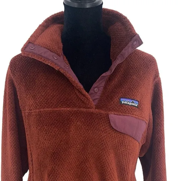 Patagonia Womens Polartec Re-Tool Snap-T Fleece Pullover Sweatshirt‎ Rusted Iron - Image 3