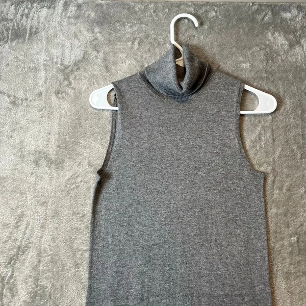 One Grey‎ Day Cotton Merino Wool Blend Mock Neck Dress Sleeveless Grey Size XS - Image 2