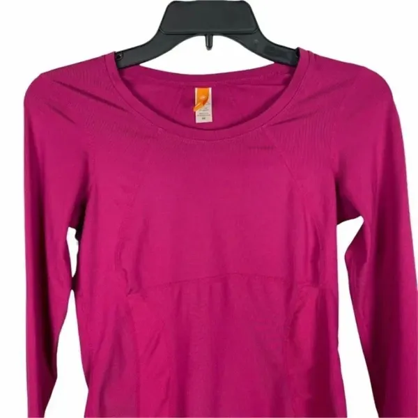 ✨ Lucy Women's Long Sleeve Athletic T-Shirt Pink Round Neck Tee Thumbhole✨ - Image 4