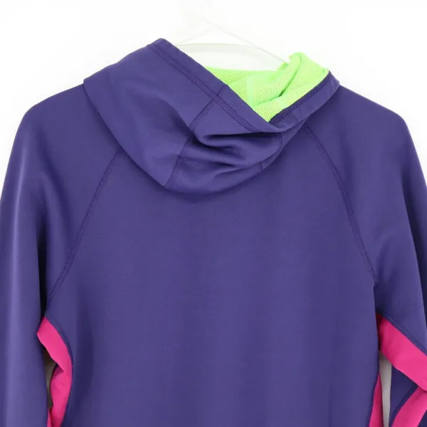 Nike Women's Therma-Fit Hoodie Size Medium Big Swoosh Purple Pink Athletic Green - Image 12