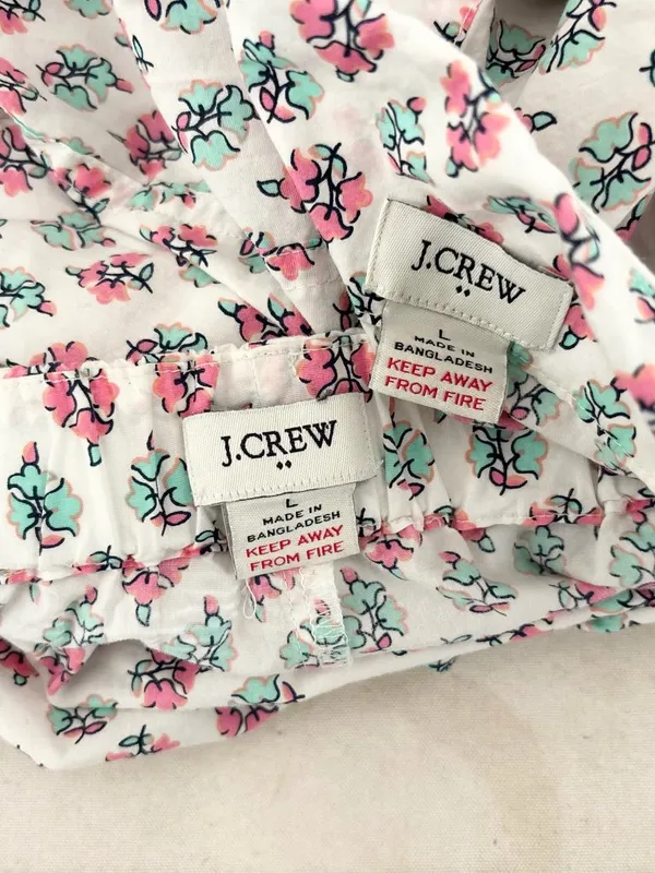 J Crew Cotton Pajama Set with Cropped Pant - Image 3