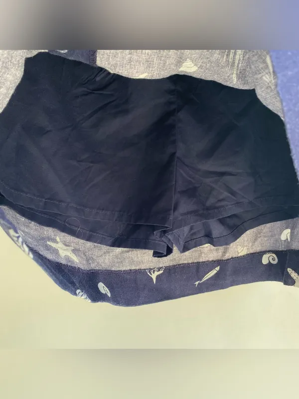 A New Day navy linen seashell nautical wrap skirt skort beach coastal cottage 6 - Image 8
