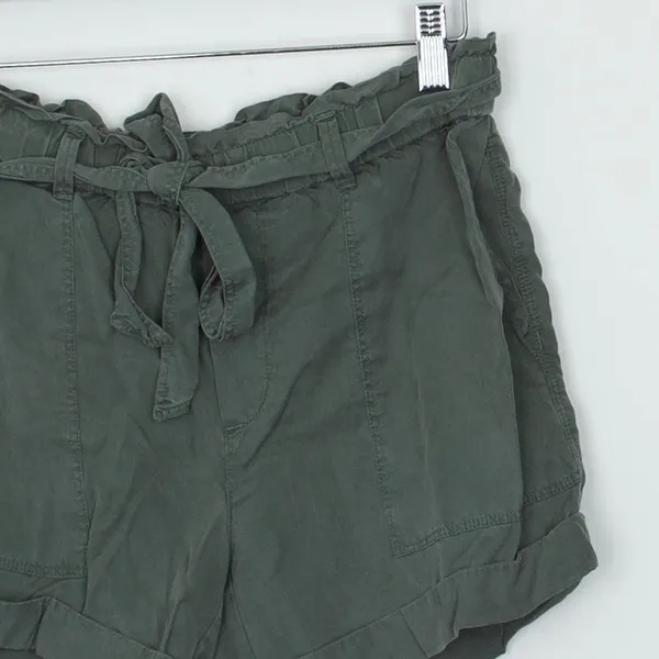 Aerie‎ Womens Paperbag Shorts Size XS Green Lyocell Tie Waist Casual Lightweight - Image 2