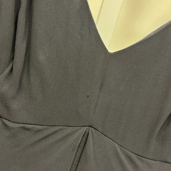Y2K‎ Tahari Navy Blue 100% Silk V-Neck Empire Waist Maxi Dress Size 6 Minimalist - Image 9