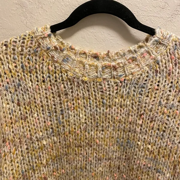 Lulu's Keep You Warm Beige Multi Chunky Knit Sweater Size Large - Image 4