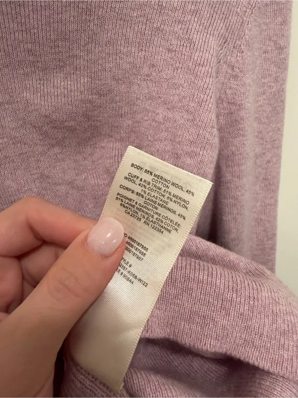 Wilfred‎ Aritzia Merino Wool Cotton Cropped Turtleneck Sweater Size Small - Image 3