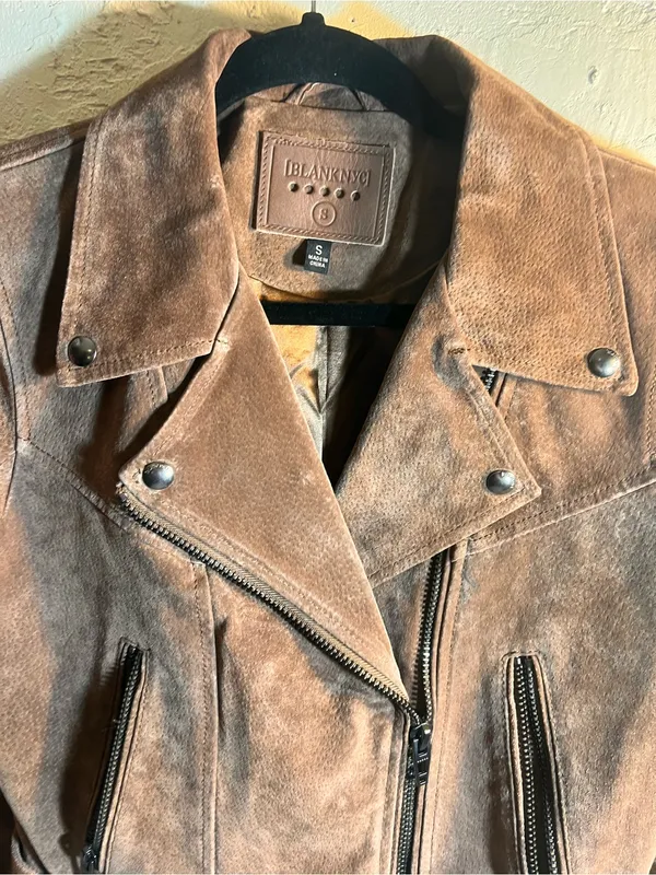 Blank NYC Suede Moto Jacket - Brown - Image 4