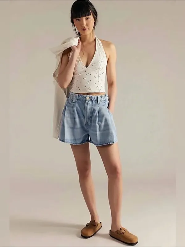 We The Free Clark Pleated Denim Shorts Medium NWOT - Image 2