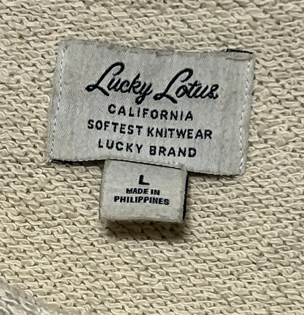 The Great Lucky Brand Lucky Lotus Softest Knit Asymmetric Full Zip Moto Sweater L - Image 6