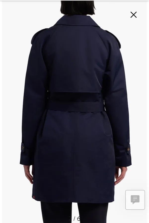 New with tags Hunter Stacy Water Resistant Trench Coat Size Large Navy - Image 2