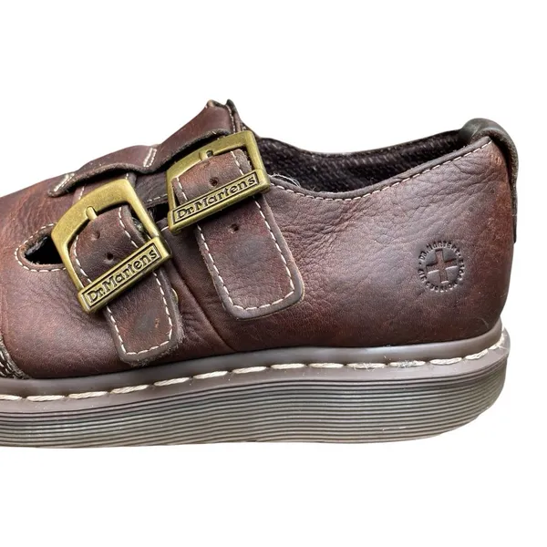 Vintage Brown Dr. Martens CATY 8065 style Mary Jane Buckle Strap Fisherman US 8 - Image 9