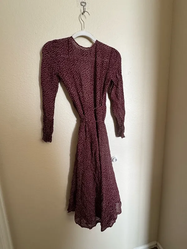Reformation‎ Tessa Floral Wrap Midi Dress Sz Small Long Sleeve Ditsy Cottage - Image 5