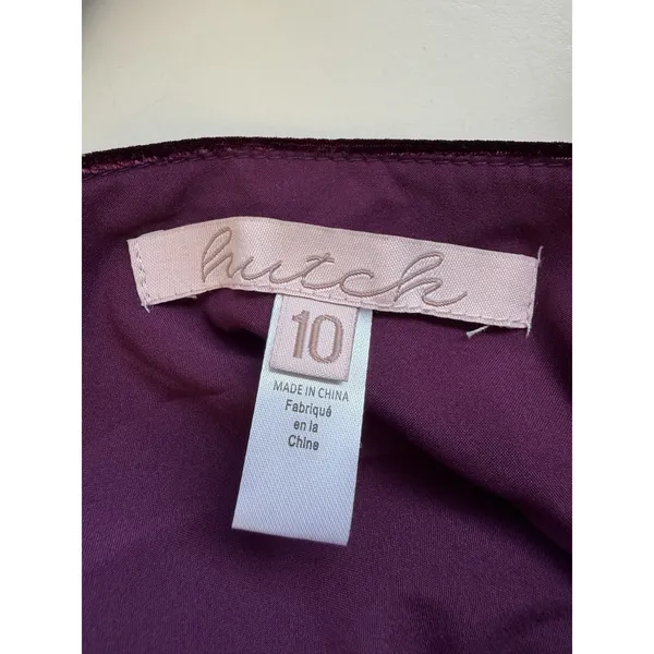 Hutch Anthropologie BHLDN Velour Burgundy Formal Gown Prom Wedding Whimsigoth‎ - Image 9
