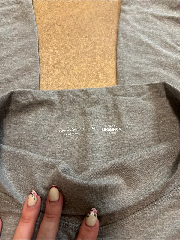 Old Navy Gray Leggings with White Side Stripe - Image 2