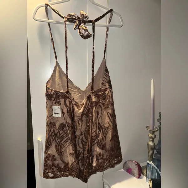 Free People NWT Swingin' It Romper In Weathered Rose - Image 9