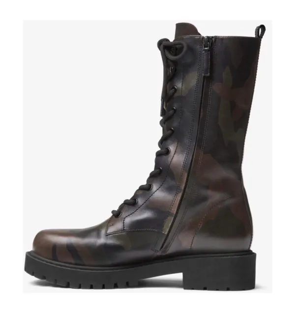 Michael Kors Brenna runway camo leather lace-up boots - Image 3