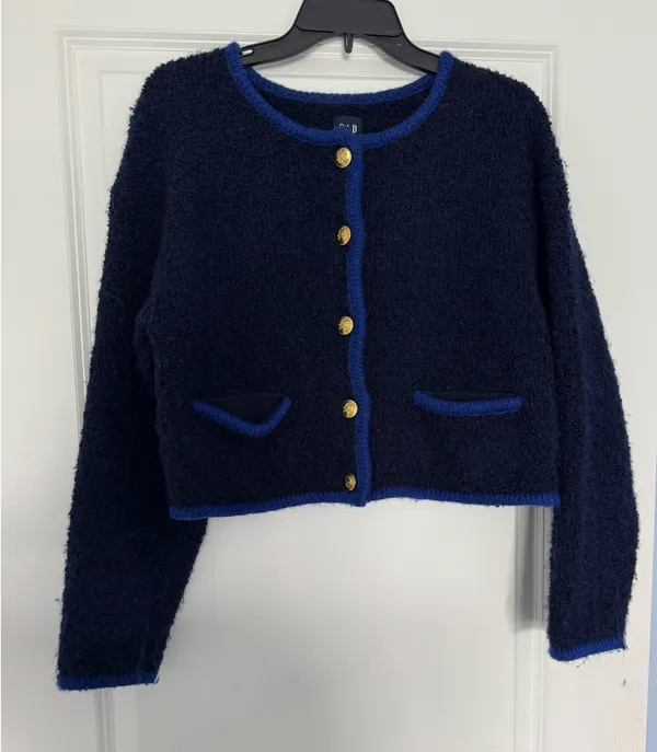Gap Boucle Cropped Sweater Jacket - Image 5