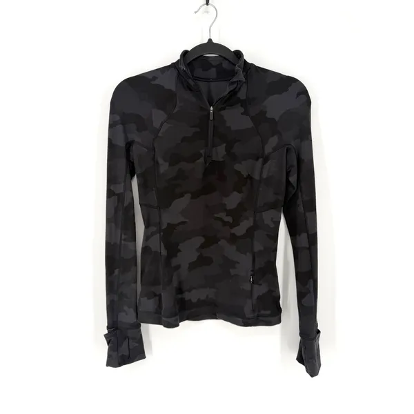 Lululemon Its Rulu Run Half Zip Heritage 365 Camo Deep Coal‎ Multi Pullover Sz 4 - Image 3