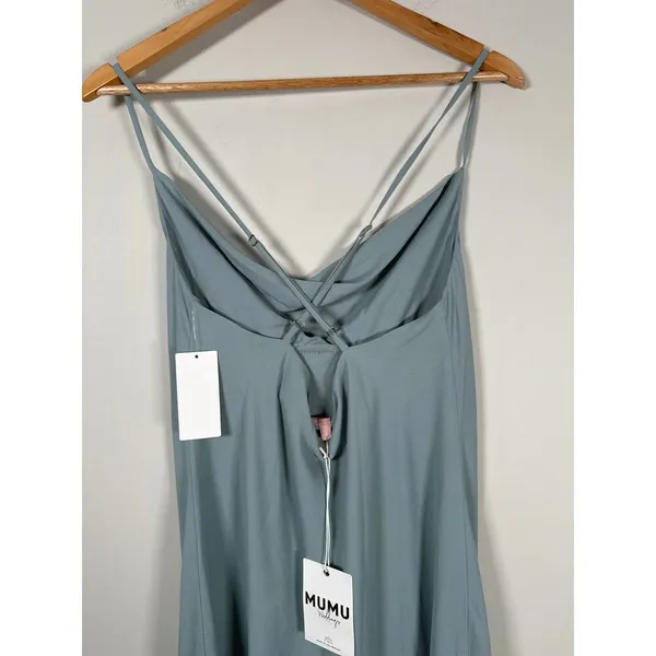 Show Me Your Mumu Verona Cowl Neck‎ Dress Deep Sage Chiffon Womens Size M - Image 7