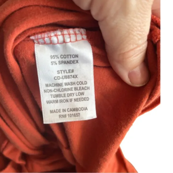 Chic soul slouchy long sleeve tunic ORANGE RUST 2X - Image 5