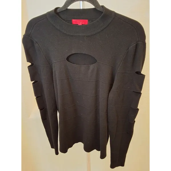 Jennifer Lopez Size XXL Womens Slash-Sleeve Mockneck Black Sweater NWOT - Image 2