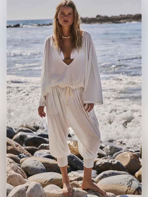 Free people elowen one piece jumpsuit NWT $78 clean ivory XS - Image 4