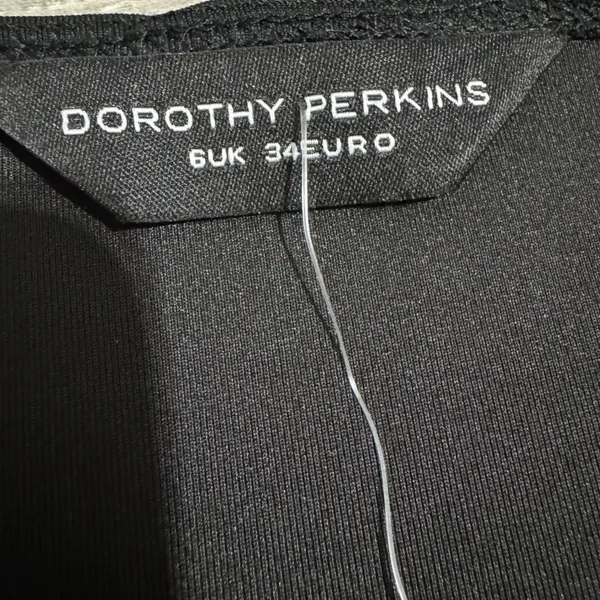 New Dorothy Perkins Black Peplum Top Gold‎ Studded Neckline Hem Women Size XS - Image 4
