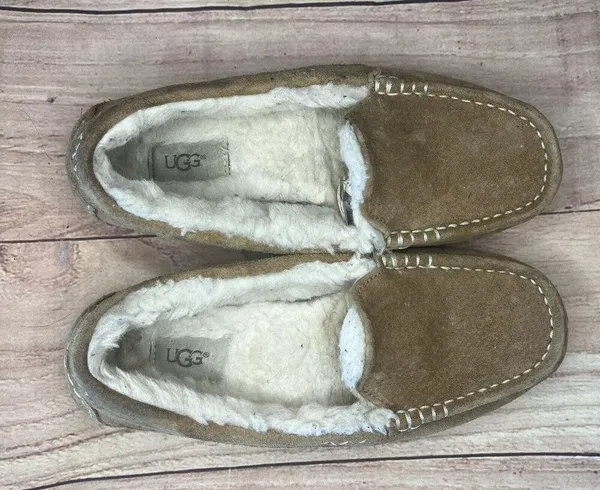 UGG slippers shoes Womens 8 beige Ansley chestnut moccasin house shoe comfort - Image 10