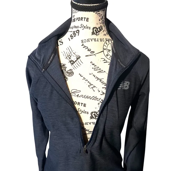 New Balance Sport Spacedye Blue Gray Half Zip Pullover Small‎ EUC - Image 5