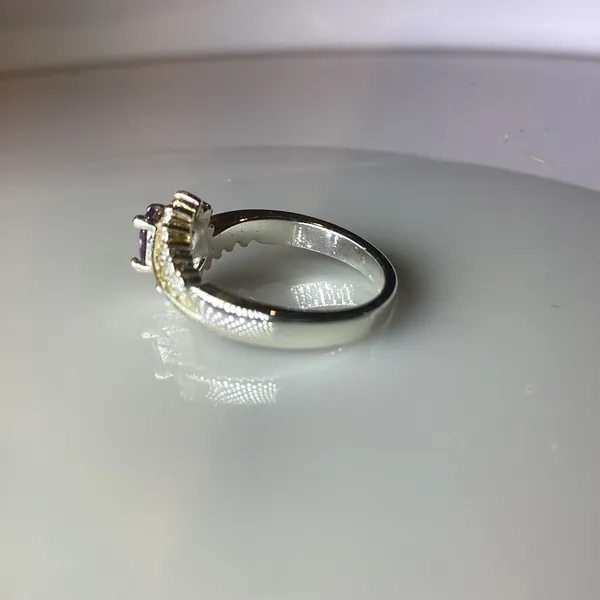 Faux Amethyst Crystal Ring Silver - Image 7