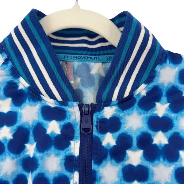 FP‎ Movement Free People Top Seed Blue White Tennis Cropped Bomber Jacket Small - Image 4