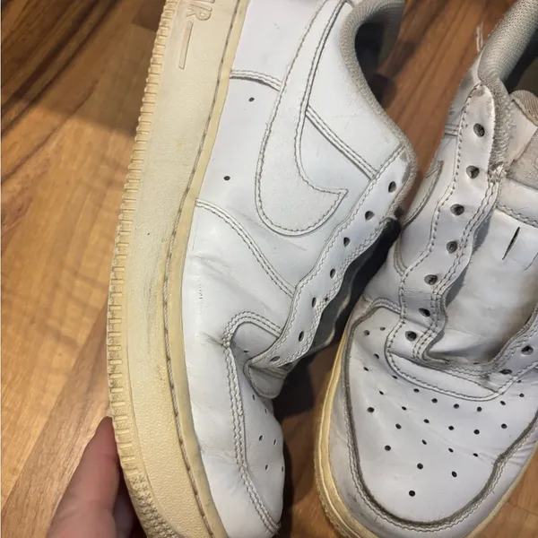 Nike Air Force 8.5 US White Sneakers, USED / WORN AS SHOWN - Image 3