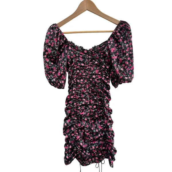 For Love & Lemons Melrose Floral‎ Mini Dress Puff Sleeve XXS Cottagecore - Image 3