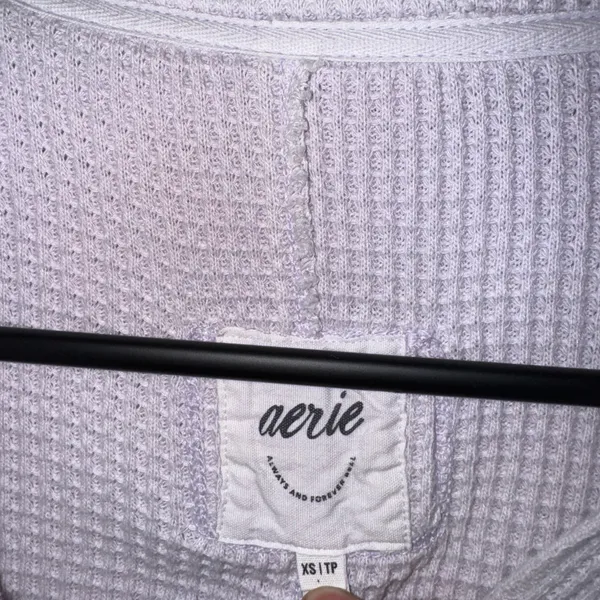 Aerie Lumberjane Waffle Polo Sweatshirt Size XS - Image 11
