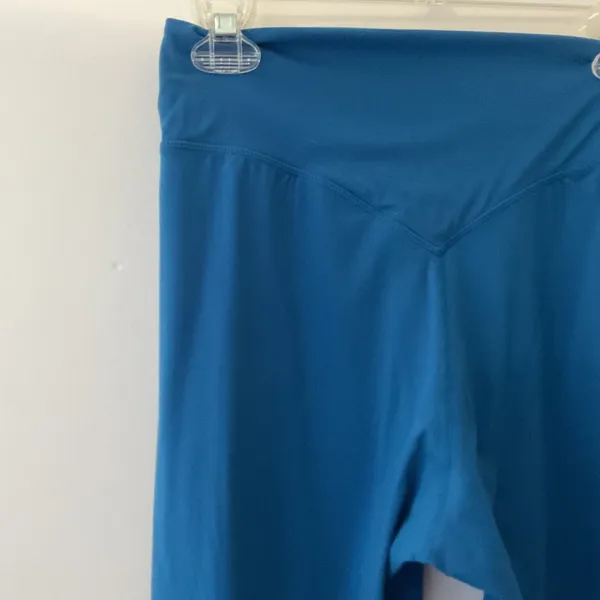Sunzel Women Teal Blue High Waisted Leggings V-Back Seam Hidden Pocket Size L - Image 4