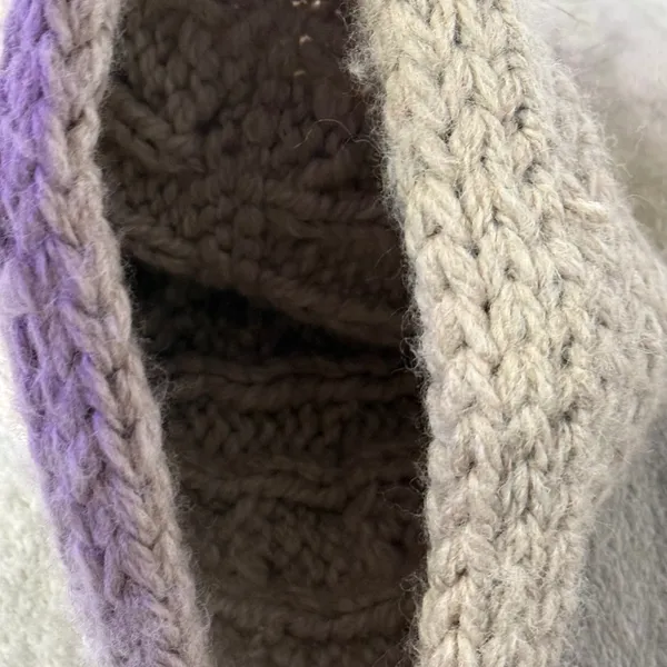 L.L.Bean Cable Knit Pom Beanie Hat One Size Unisex Adult Taupe Faux Fur 505452 - Image 4