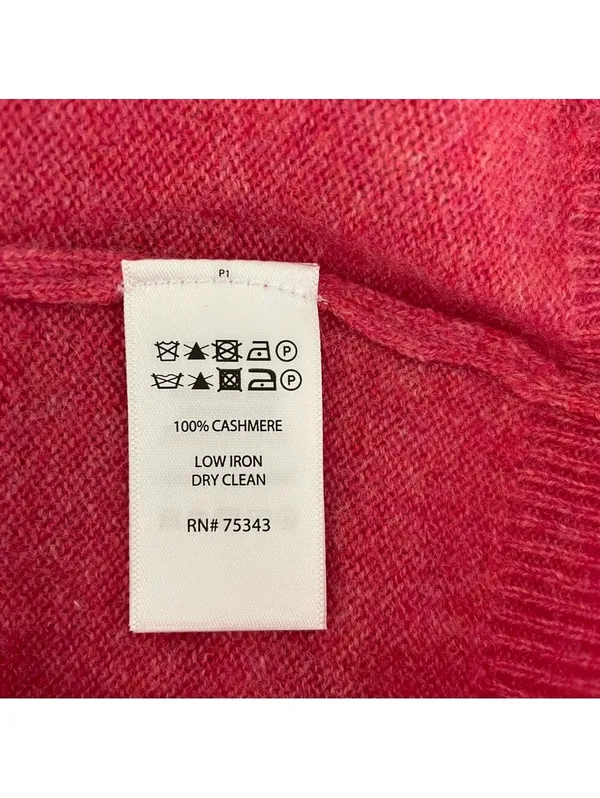 Tahari 100% Cashmere Crewneck Sweater Raspberry Size Medium Luxury Colorful - Image 5