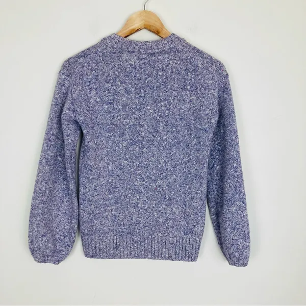 J. Crew light purple lavender cotton linen blend sweater subtle. balloon sleeve - Image 4