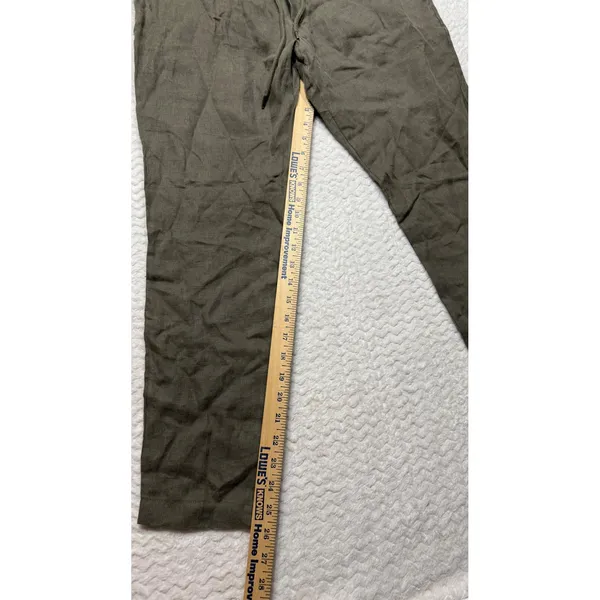 Standard James Perse Womens Olive Linen Drawstring Pants MKO1370 Size 2 - Image 3