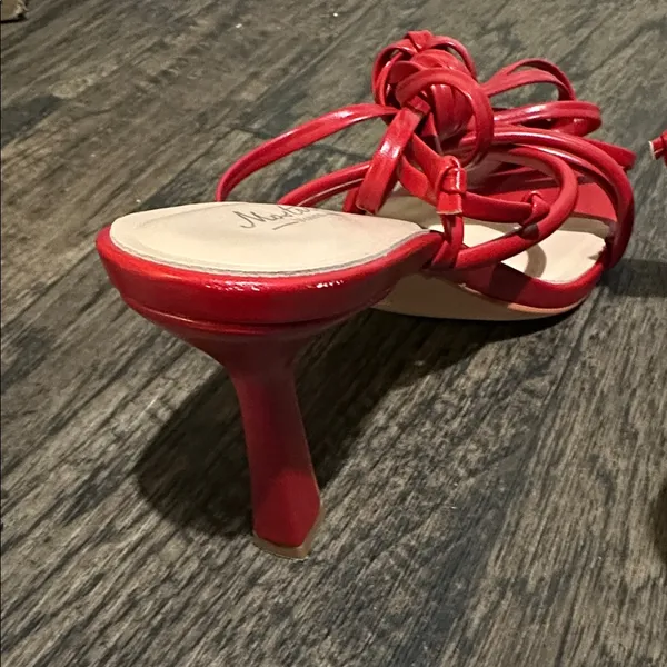 Women's Red Strappy Sandals Size 7.5 - Image 3