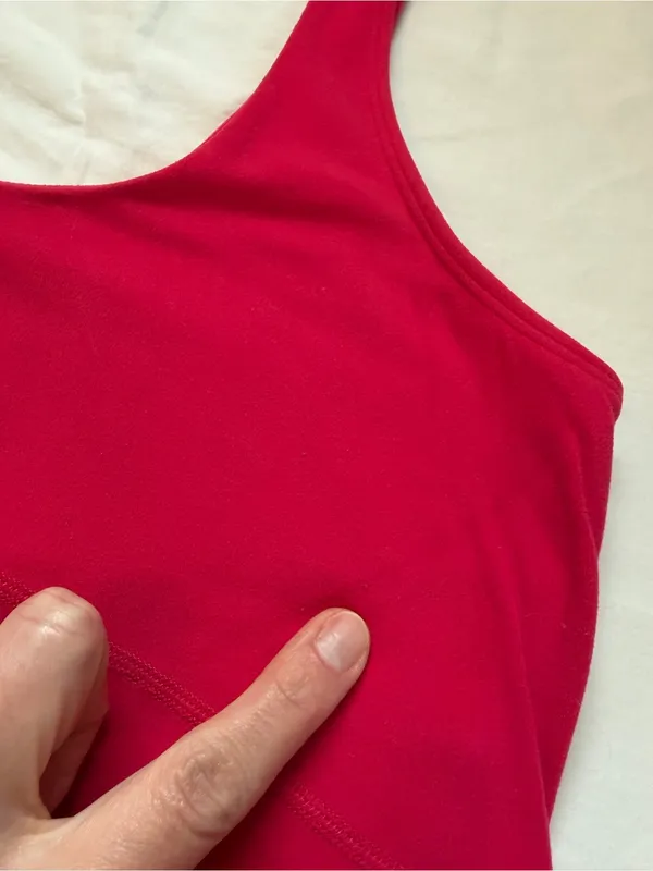 Aritzia TnAction Butter Scoop Neck Longline Tank‎ Bra Top Pink XL - Image 3