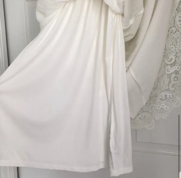 Motherhood Maternity Lace Hem Boho Maxi Dress in White size Small, NWOT - Image 15