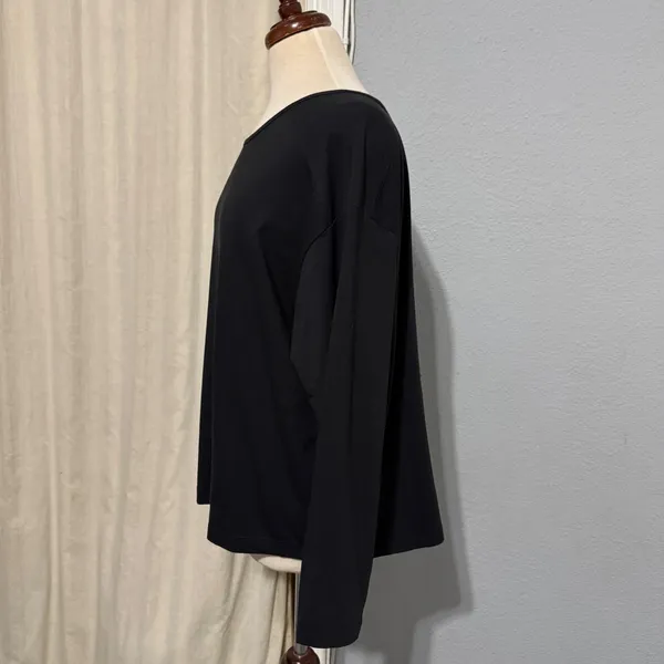 Members Mark Black Long Sleeve Active Tee Women's Size L Open Back‎ Detail - Image 6
