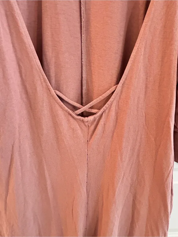 Free People FP Beach Jackie Puff Sleeve Jumpsuit Pink Size S - Image 9