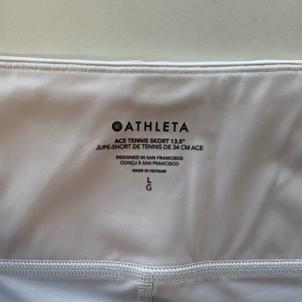 Athleta Ace Tennis Skort Women L White 13.5 Inch Athletic Skirt 657545-01 - Image 4
