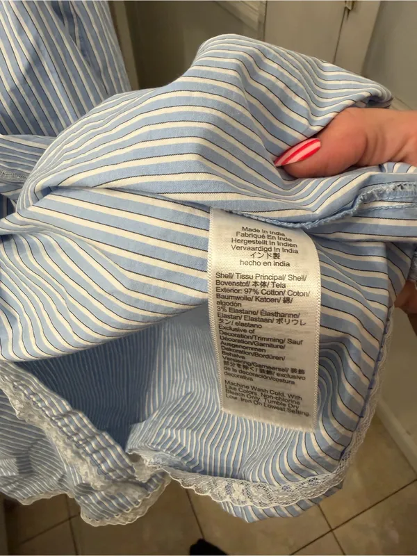 J. Crew Light Blue & White Striped Midi Shirt Dress - Image 7