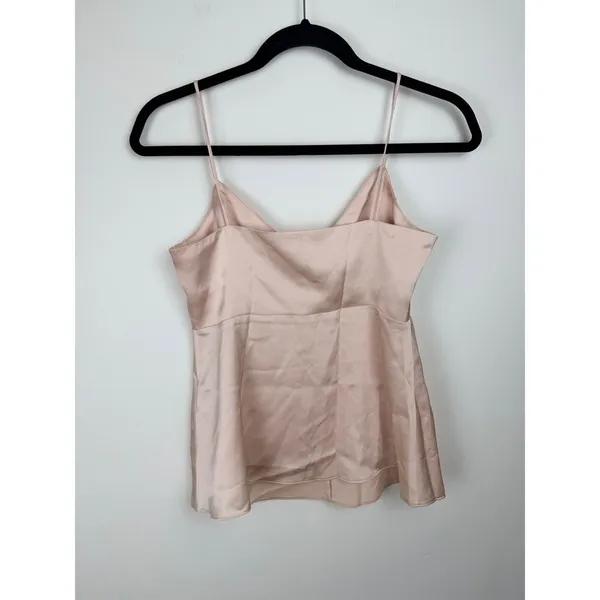River Island Satin Button Front Cami Top Champagne Size 2 - Image 12